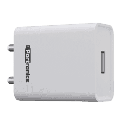Portronics Adapto 62 USB Wall Adapter | with 2.4A Fast Charging Single USB Port Without Cable for All iOS & Android Devices | Multi Colour | POR-1062