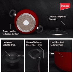 Impex ISP-2411 Aluminium Sauce Pan1 Piece | Maroon
