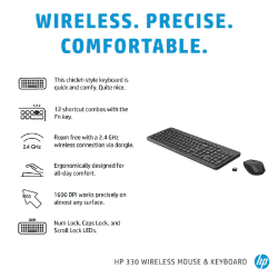 HP 330 Wireless Mouse and Keyboard Combination | Black