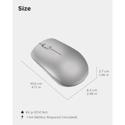 Lenovo 530 Wireless Mouse | 2.4 GHz Wireless | 1200 DPI | Grey