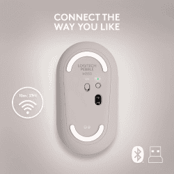 Logitech Pebble Wireless Mouse | Bluetooth | 2.4 GHz | Sand