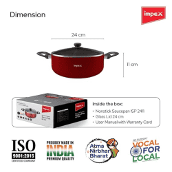 Impex ISP-2411 Aluminium Sauce Pan1 Piece | Maroon
