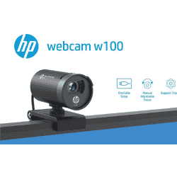 HP w100 Digital Webcam | 480P 30 FPS  | Built in Mic | Black