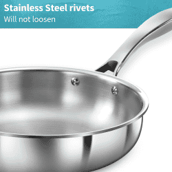 Hawkins Pro Triply Stainless Steel Fry Pan | 22 cm with Lid | Silver