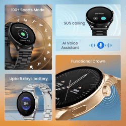 Fastrack Dezire FX1 Luxury Metal Smartwatch | UltraVU HD Display | 1.38 Inch | Silver