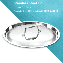 Hawkins Pro Triply Stainless Steel Fry Pan | 22 cm with Lid | Silver