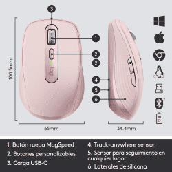 Logitech MX Anywhere 3 Wireless Laser Mouse | Rose