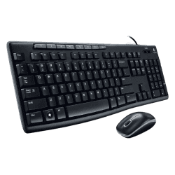 Logitech Media Set MK200 Keyboard Optical Mouse Set | Full Size Wired and High Definition | Black
