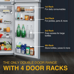 Whirlpool Frost Free Double Door Refrigerator  | 3 Star | 235 L | Titan Steel | IF INV ELT DF278