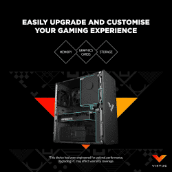 HP Victus 15L Gaming Desktop | AMD Ryzen 5 5600G | 8GB | 512GB SSD | AMD Radeon RX 6400 Graphics | Mica Silver | TG02-0102in