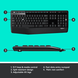 Logitech comfort Wireless Keyboard and Mouse combo | Black | MK345