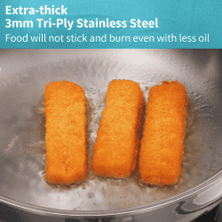 Hawkins Pro Triply Stainless Steel Fry Pan | 22 cm with Lid | Silver