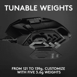 Logitech G502 Hero Wired Optical Gaming Mouse | 25K Sensor | Adj DPI Upto 25600 | Black