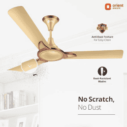 Orient Electric Kiara Shine High Speed Ceiling Fan | 1200 mm | 3 Blade | Chocolate Gold