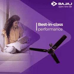 Bajaj Edge HS Neo Deco Ceiling Fan | 1200 mm | 3 Blade | Choco Brown | 251401