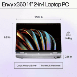 HP Envy Thin and Light Laptop | AMD Ryzen 5 Hexa Core 8640HS |  16 GB | 512 GB SSD | Silver | 14-FA0038AU