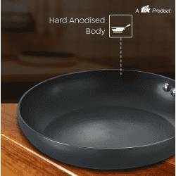 Prestige Aluminium Hard Anodised Fry Pan | 240 mm | Black | 30602