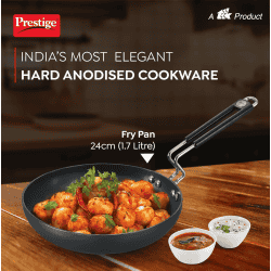 Prestige Aluminium Hard Anodised Fry Pan | 240 mm | Black | 30602