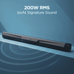 boAt Aavante Bar Quake Bluetooth Soundbar | 200W | 2.1 Channel | Midnight Black