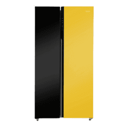 Haier Vogue Series Side By Side Refrigerator | 602 L | Frost Free | Black Yellow GL | HRS-682KYG-P