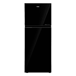 Haier 328L Top Mount Refrigerator | 2 Star | Frost Free | Black Glass Finish | HRF-3782PKG-P