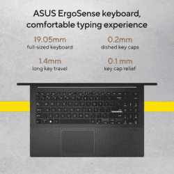 Asus Vivobook GO 15 | AMD Ryzen 5 Quad Core 7520U | 16 GB | 512 GB SSD | 39.62 (15.6 Inch) | Black | E1504FA-NJ549WS