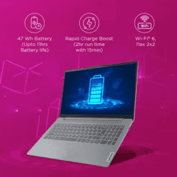 Lenovo IdeaPad Slim 3 Laptop | AMD Ryzen 5 Quad Core 7520U | 16 GB | 512 GB SSD | 15.6 Inch | Arctic Grey | 82XQ008VIN