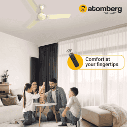 Atomberg Efficio Ceiling Fan | 1200 mm | 5 Star | BLDC Ceiling Fan with Remote Control | 3 Blade | Ivory