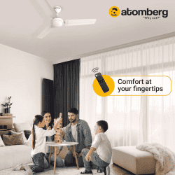 Atomberg Efficio Ceiling Fan | 1200 mm | 5 Star | BLDC Ceiling Fan with Remote Control | 3 Blade | White