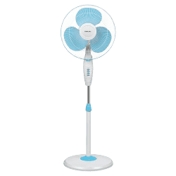 Bajaj Esteem Pedestal Fan | 400 mm | Icy Blue & White