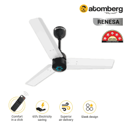 Atomberg Renesa Ceiling Fan |  900 mm | White & Black | FG0225