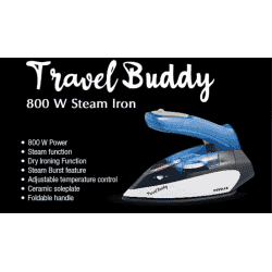 Havells Plastic Travel Buddy Steam Iron | 800 W | Blue & Grey