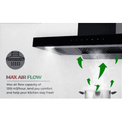 Elica  FL 900 SPT HAC MS NERO Auto Clean Wall Mounted Chimney | Black