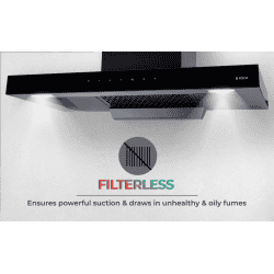 Elica  FL 900 SPT HAC MS NERO Auto Clean Wall Mounted Chimney | Black