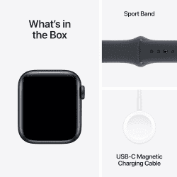 Apple Watch SE | GPS | 40mm | M/L | Midnight Aluminium Case with Midnight Sport Band | MXE93HN/A