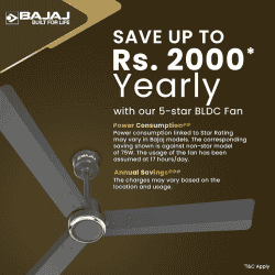 Bajaj Classico Sleek Plus Ceiling Fans | 1200mm | BLDC |  Coal Grey