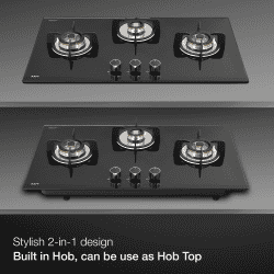 Kaff Built in Hob Glass Automatic Hob | 3 Burners | 78 cm | Black | VRH783