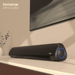 iGear immerse Bluetooth soundbar |  20 W | 2.0 Channel | Inbuilt SubWoofer | Black