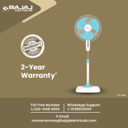 Bajaj Rapido Pedestal Fan | 400 mm | Pearl Blue | 251274
