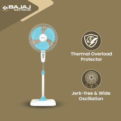 Bajaj Rapido Pedestal Fan | 400 mm | Pearl Blue | 251274