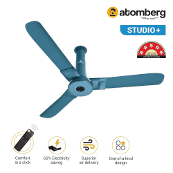 Atomberg Studio+ BLDC Ceiling Fan | 1200 mm | Aegean Blue | FG0235