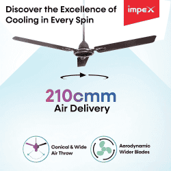 Impex Aero Blaze 3 Blade Ceiling Fan | 1200 mm | Brown
