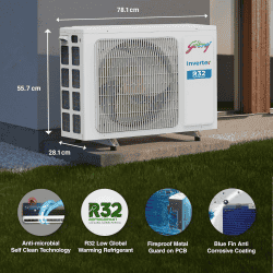 Godrej 1.5 Ton 3 Star 5 In 1 Convertible Cooling Split Inverter AC | Cypress Wood | SIC 18VTC3 WYB CYP