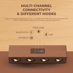 iGear Ensemble Wooden Portable Soundbar | 20 W | Brown