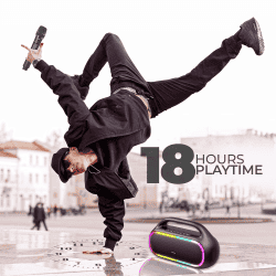 iGear Grape Portable Wireless Speaker with Wireless Rechargeable Mic | 70W | TWS Mode | Black