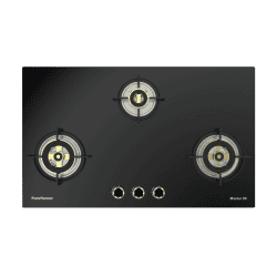 Pureflames Master 90 Glasstop Hob | 3 Burners | Black