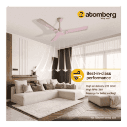 Atomberg Erica BLDC Motor Ceiling Fan | 1200 mm | with Remote | Lotus Pink