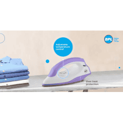 BPL Dry Iron | 1000 W | Purple & White | BDIS0041