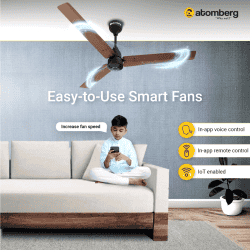 Atomberg Renesa Smart BLDC Ceiling Fan | Remote Control & LED Indicators | 1200 mm | 5 Star | Matt Brown & Black