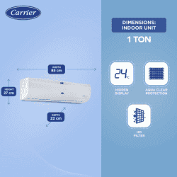 Carrier 12K Durawhite Pro+ Exi Inverter Split AC | 1 Ton | 3 Star | 6 in 1 Convertible AC | White